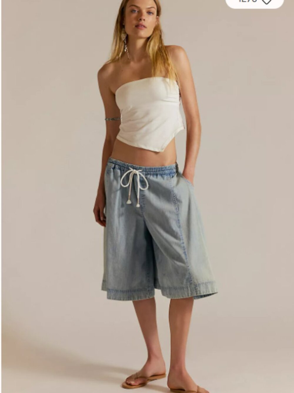 Free People We The Free Distant Lover Culotte Lightweight Oversized Jeans Sz S
